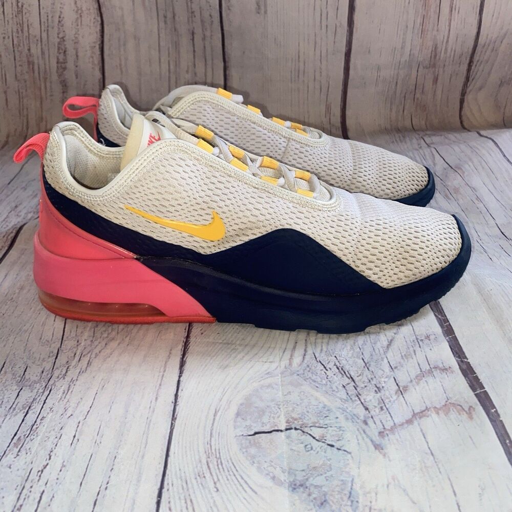 Nike Air Max Motion 2 Mens 10 CI6515-100 Navy Pink Yellow Mesh